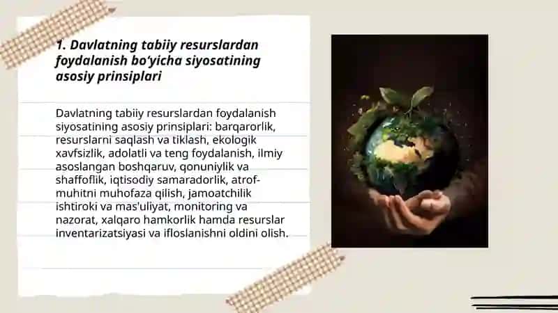 Davlatning tabiy resurslardan foydalanish va ekologik siyosat 3