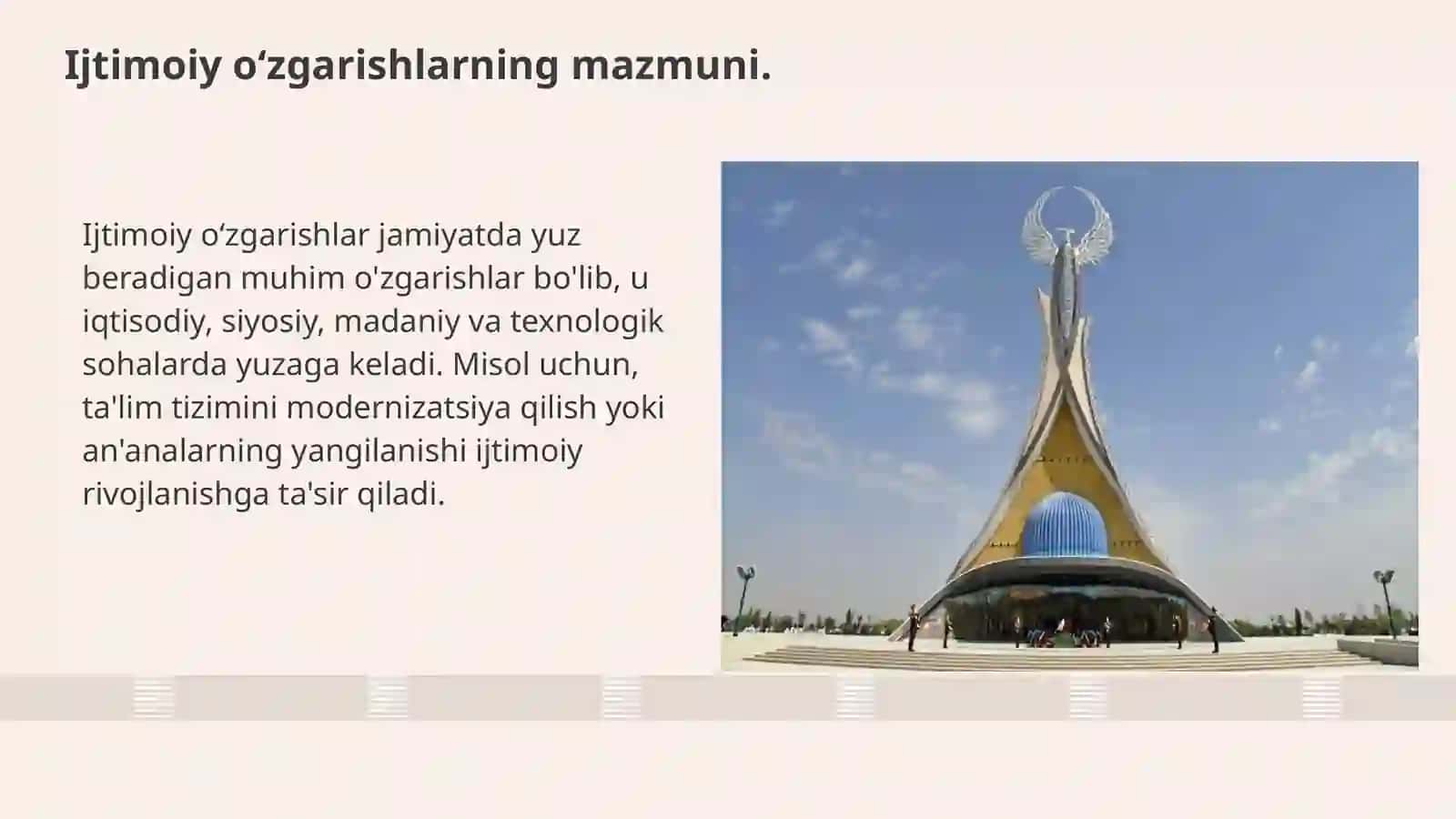 Oʻzbekistonda ijtimoiy sohada amalga oshirilayotgan oʻzgarishlar mazmun va mohiyati 3