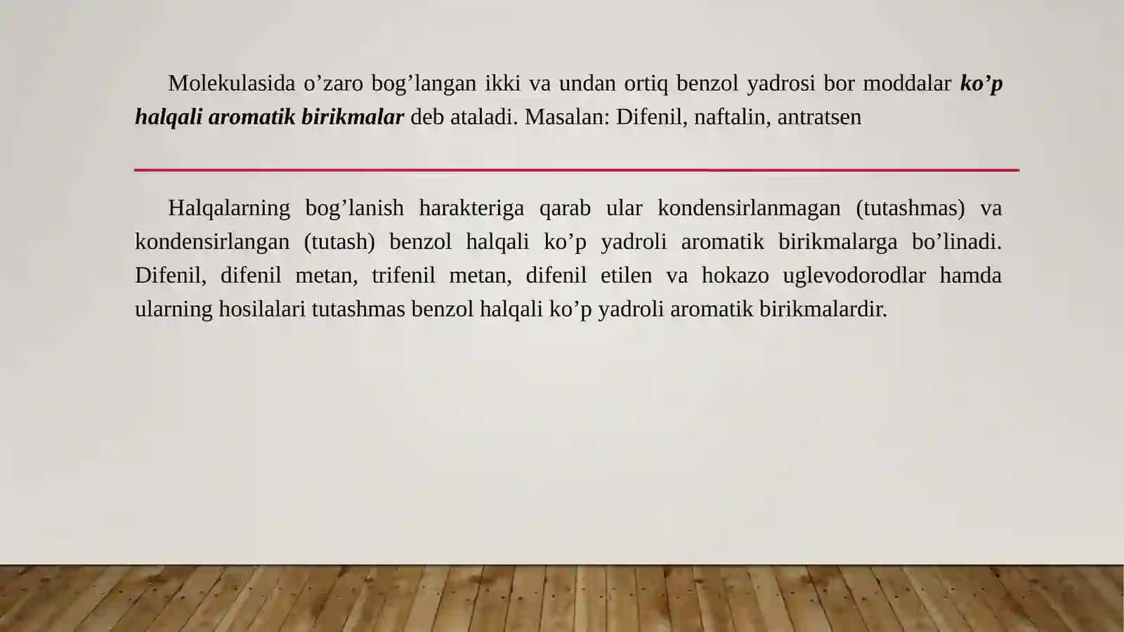 KO‘P YADROLI TUTASH VA TUTASHMAS AROMATIK BIRIKMALAR 3