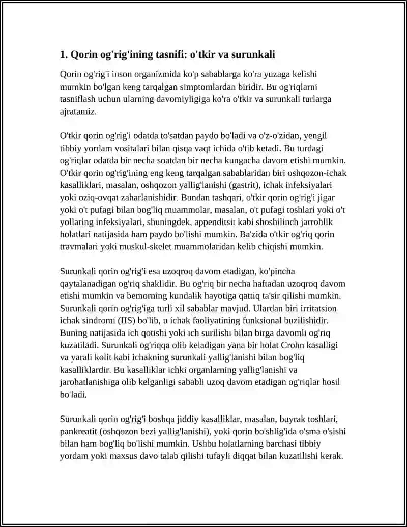 QORIN SOHASIDAGI OG'RIQLAR 3