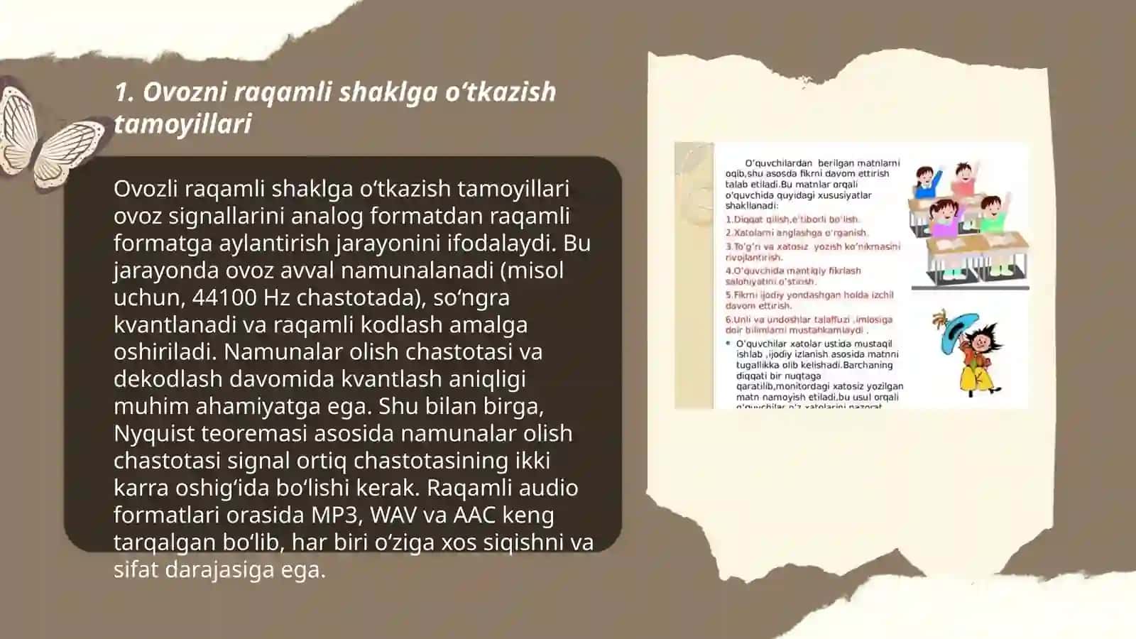 Og'zaki va yozma matnlarni ovozlashtirish va ovozli ma'lumotni matnga o'tkazish tamoyillari Toshpo'latova Durdona 3