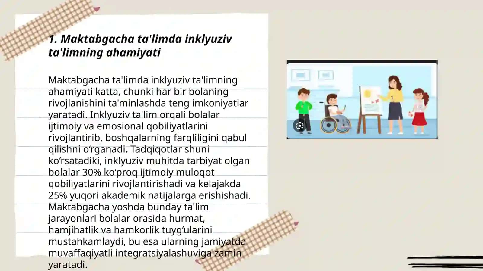 Maktabgacha taʼlimda inklyuziv taʼlim tizimini rivojlantirish 3