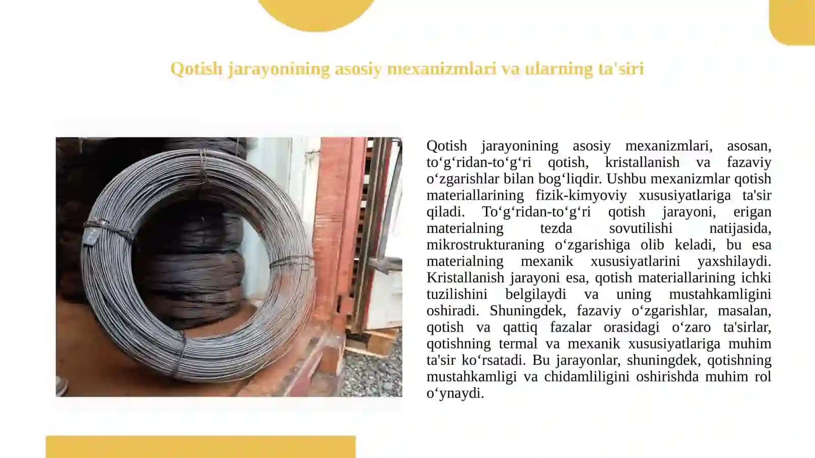 Bog‘lovchi mаteriаllаrining qotish jаrаyonlаrini normаl temperаturа shаroitlаridа tezlаshtirish usullаri. 3