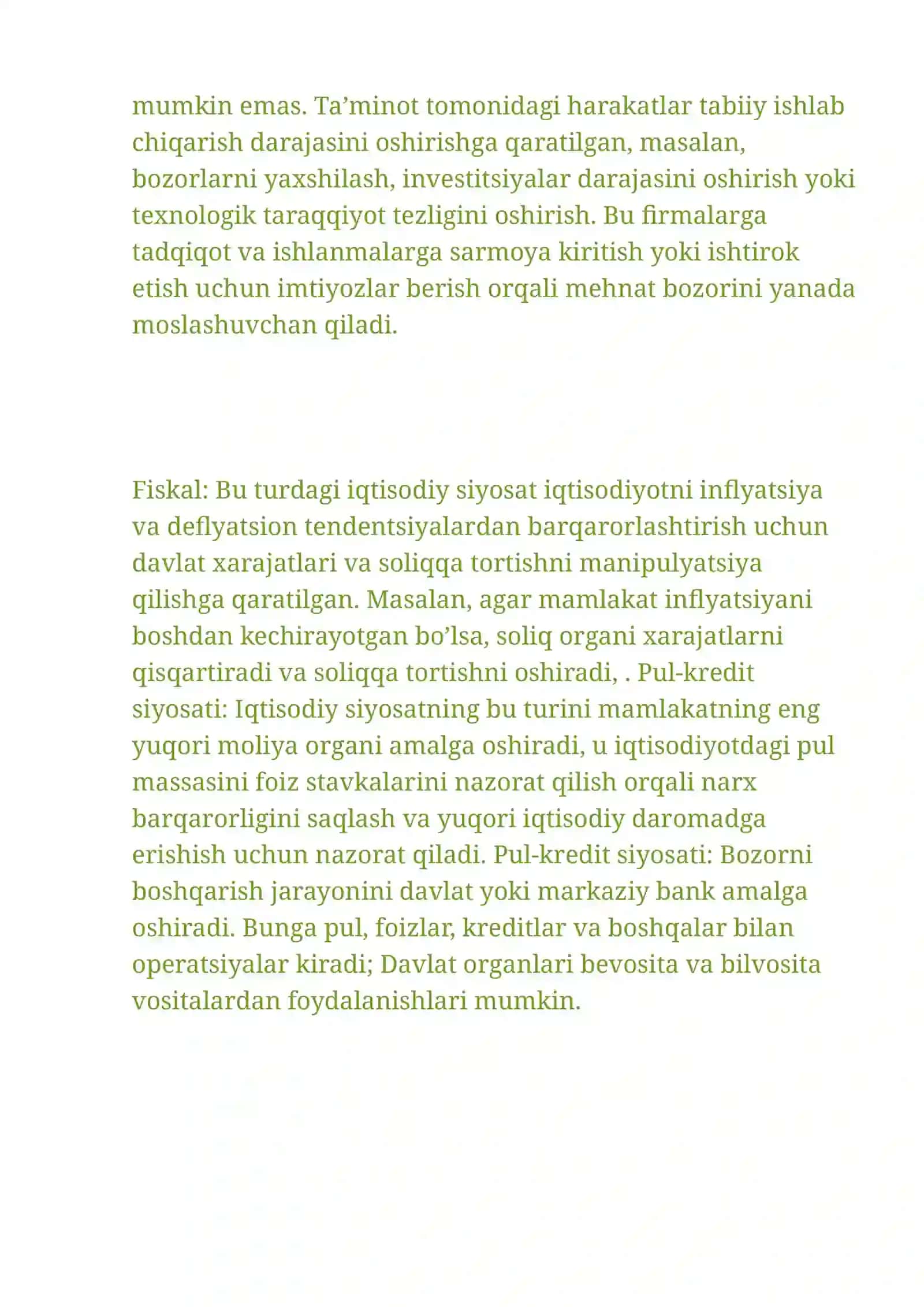 Iqtisodiy siyosatning 3