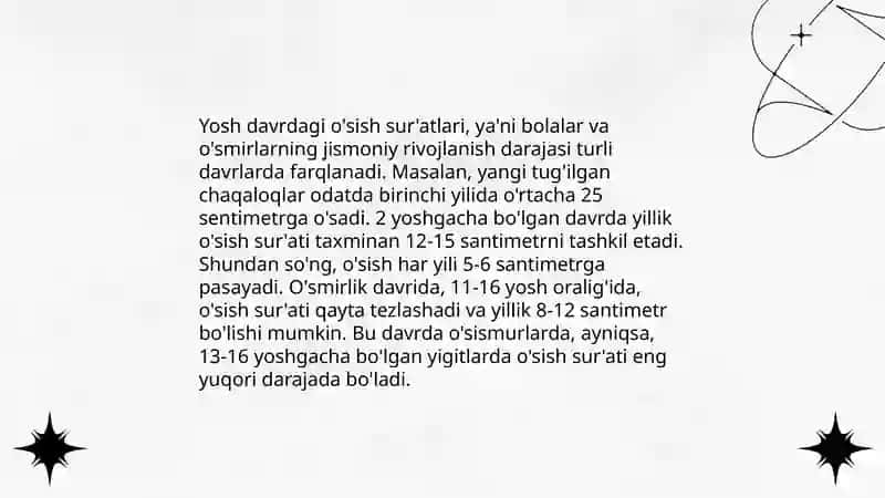 Yosh davrlarining fiziologik va morfologik xususiyatlari 3