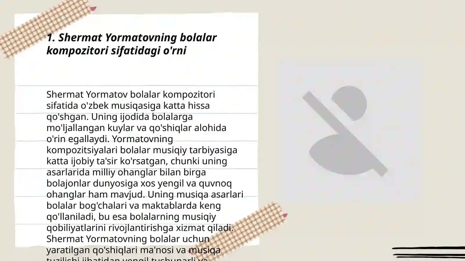 Bolalar kompozitorlari Shermat Yormatov hayoti va ijodini o'rganish 3