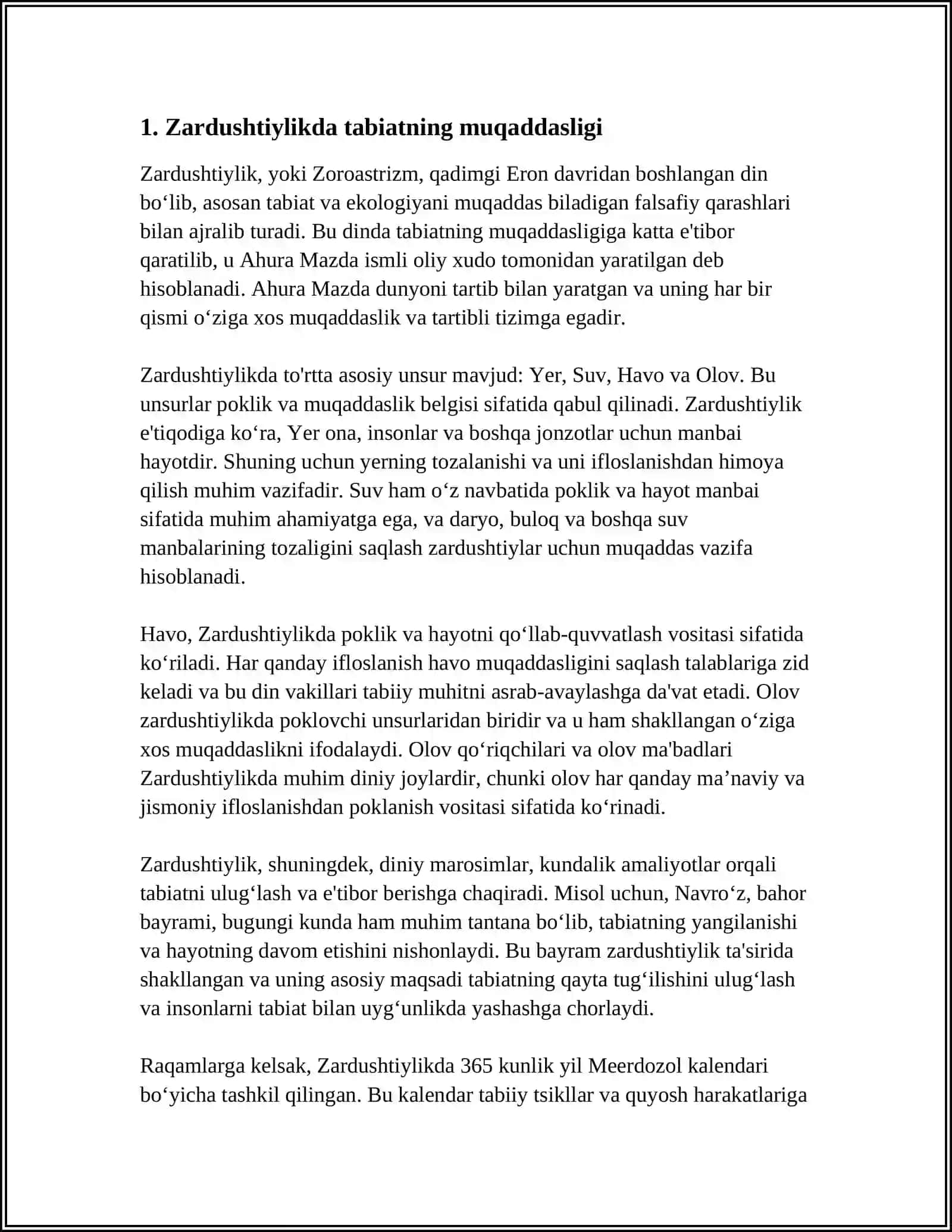 ZARDUSHTIYLIKDA TABIATNING ULUG’LANISHI 3