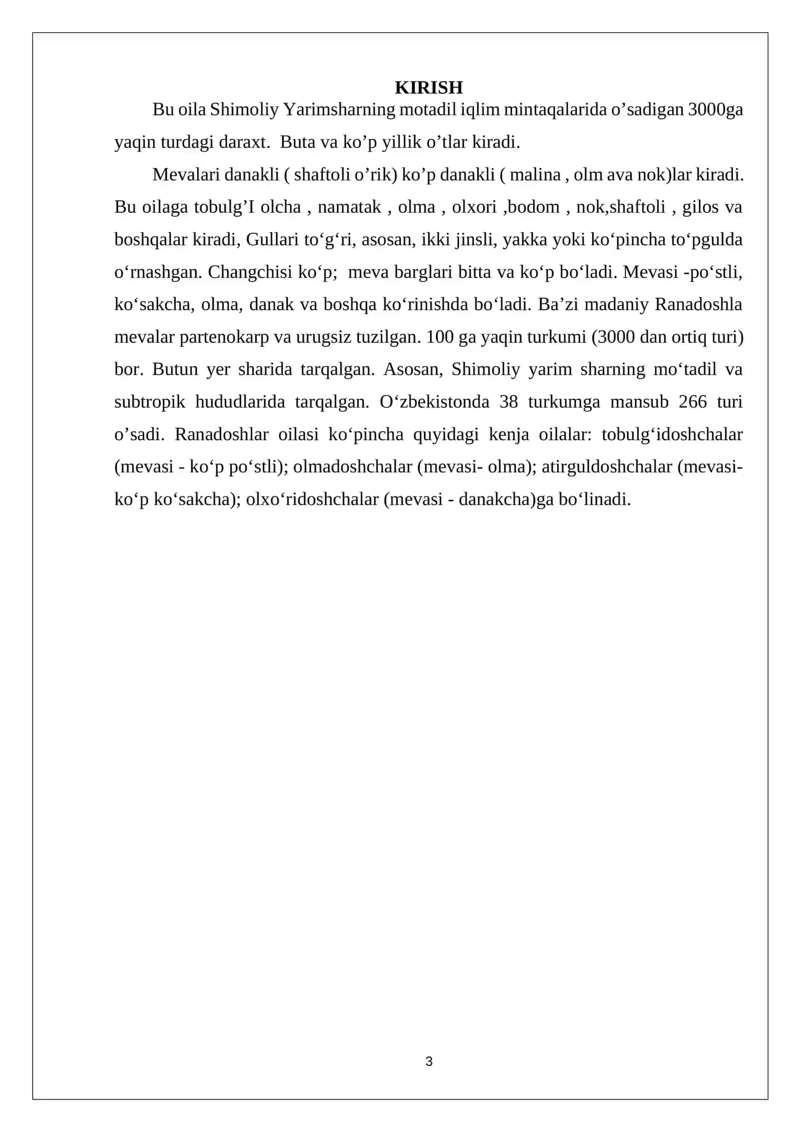 Ra’nodoshlar oilasi Kurs ishi 3