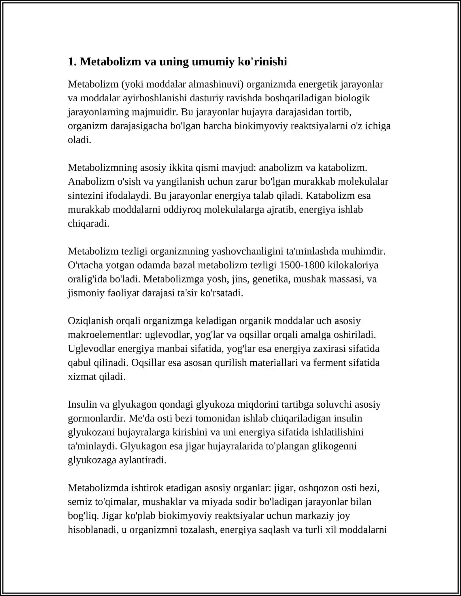 METABOLIZM VA UNING FUNKSIYASINI GORMONLAR YORDAMIDA BOSHQARISH 3