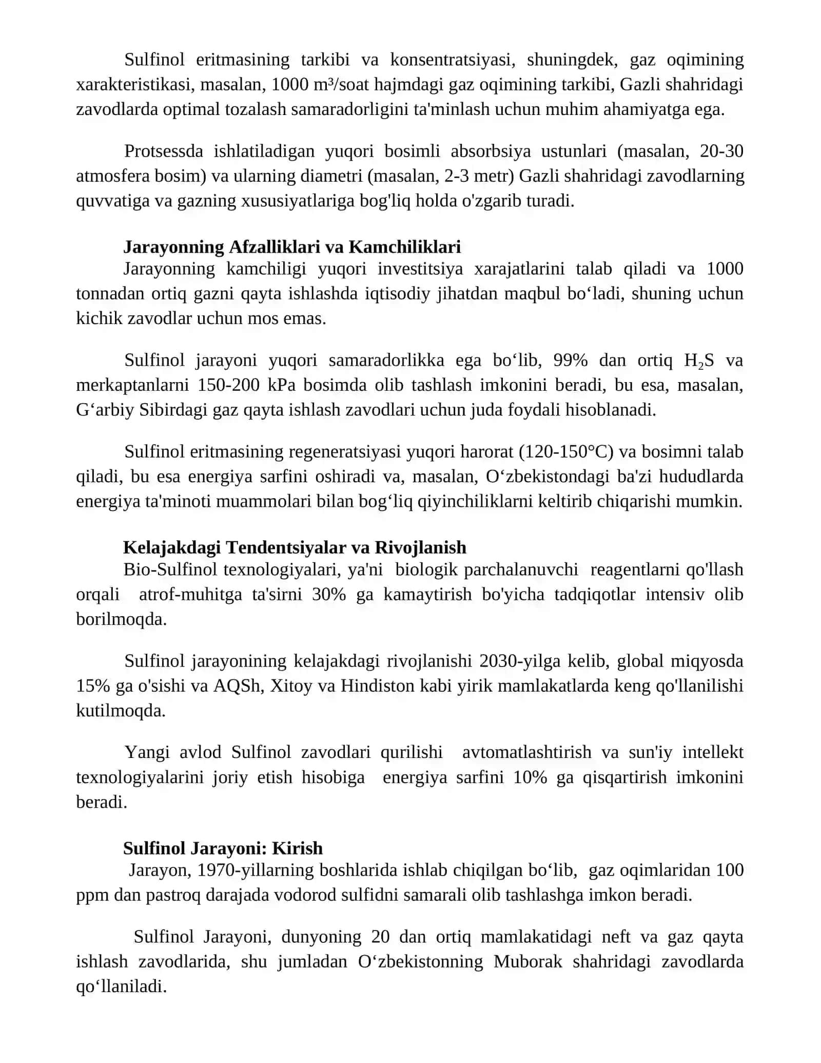 Sulfinol jarayoni 3