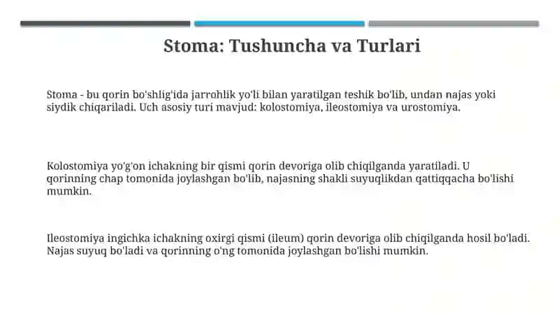 Xirurgik stomani parvarish qilish 3