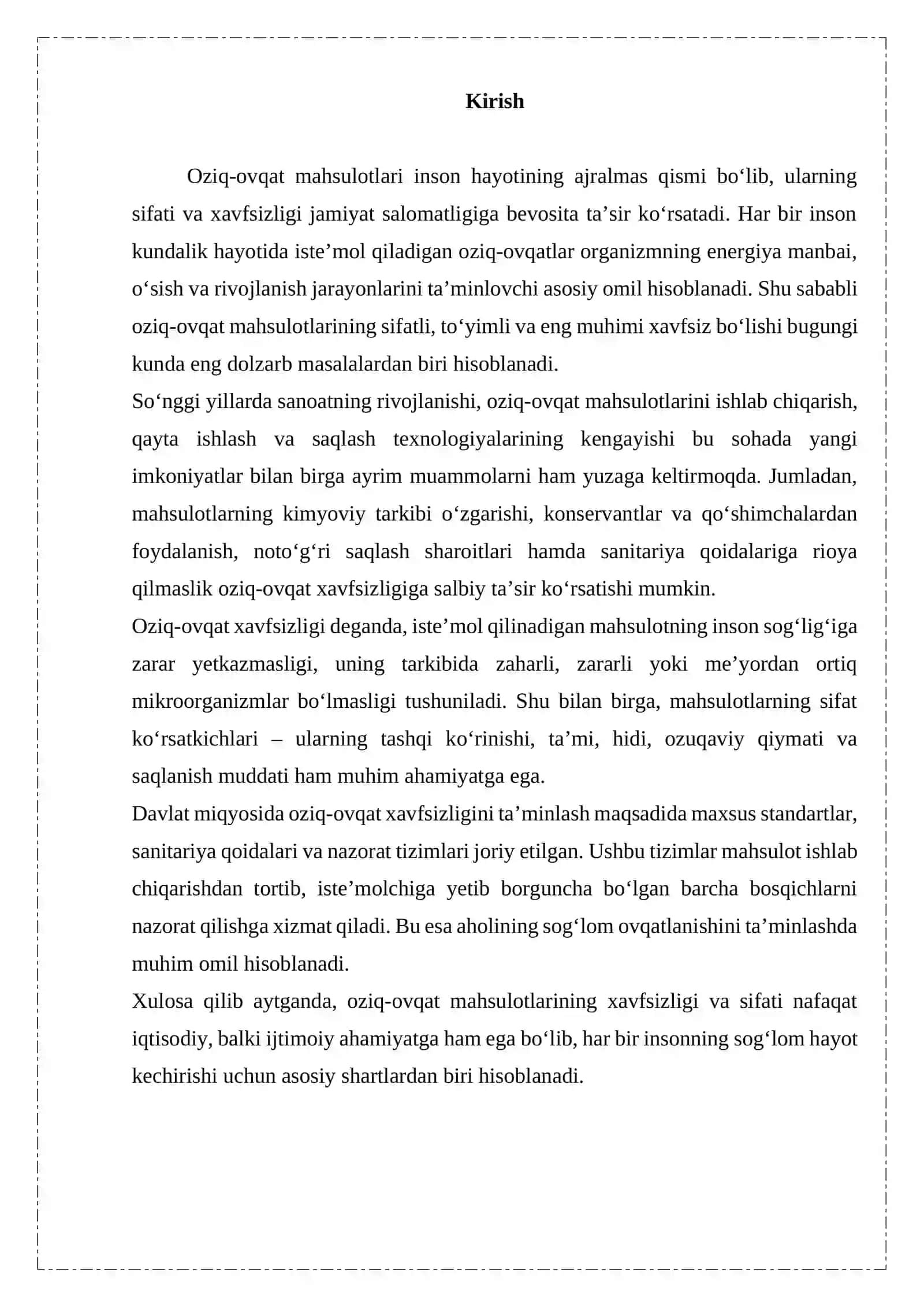 Oziq ovqat mahsulotlari xavfsizligi va sifati. 3