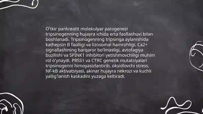 O'tkir pankreatit kelib chiqishi va davolashning biokimyoviy asoslari 3