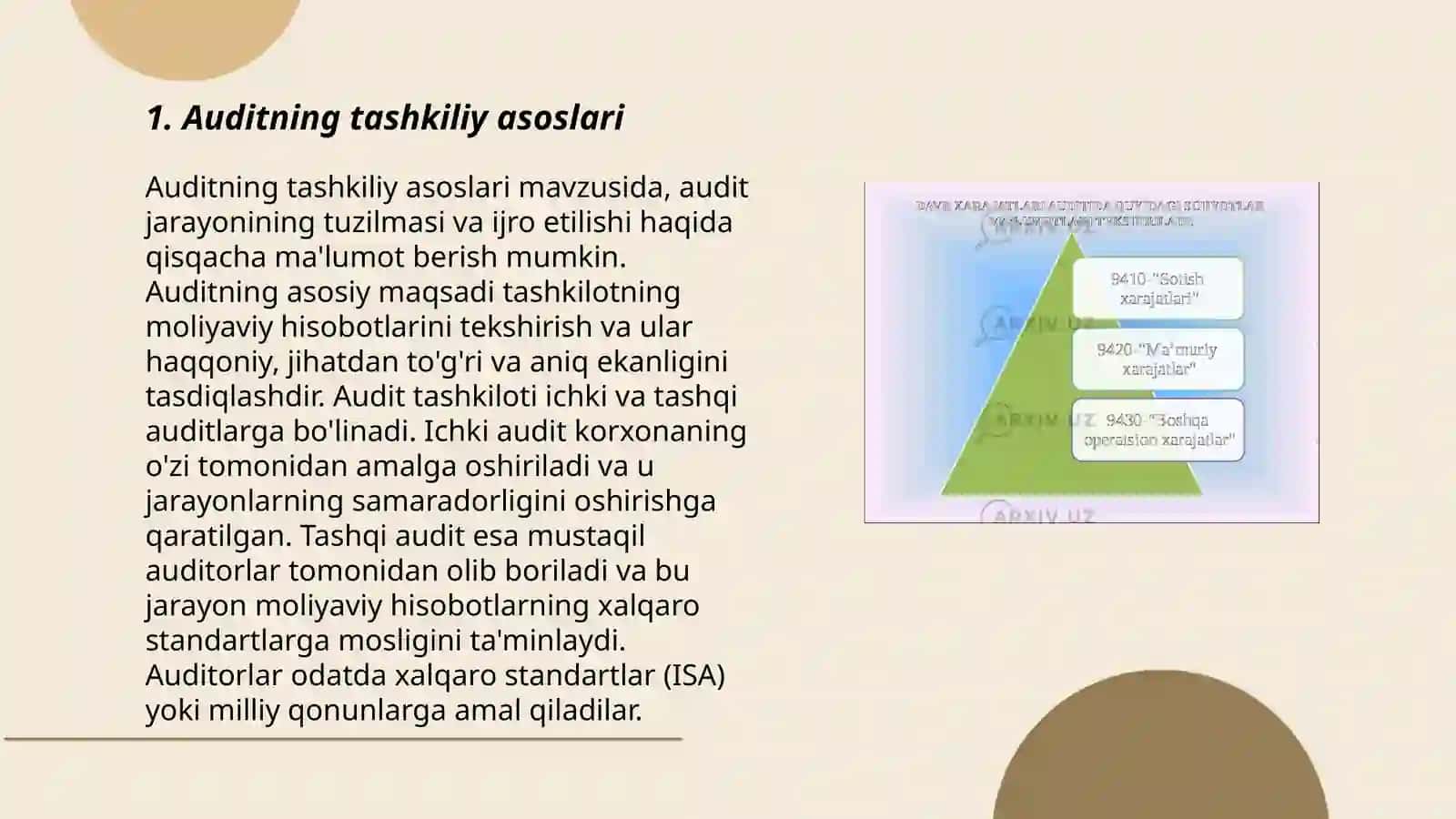 Audit tekshiruvining tashkiliy asoslari audit strategiyasi va texnologiyasi 3