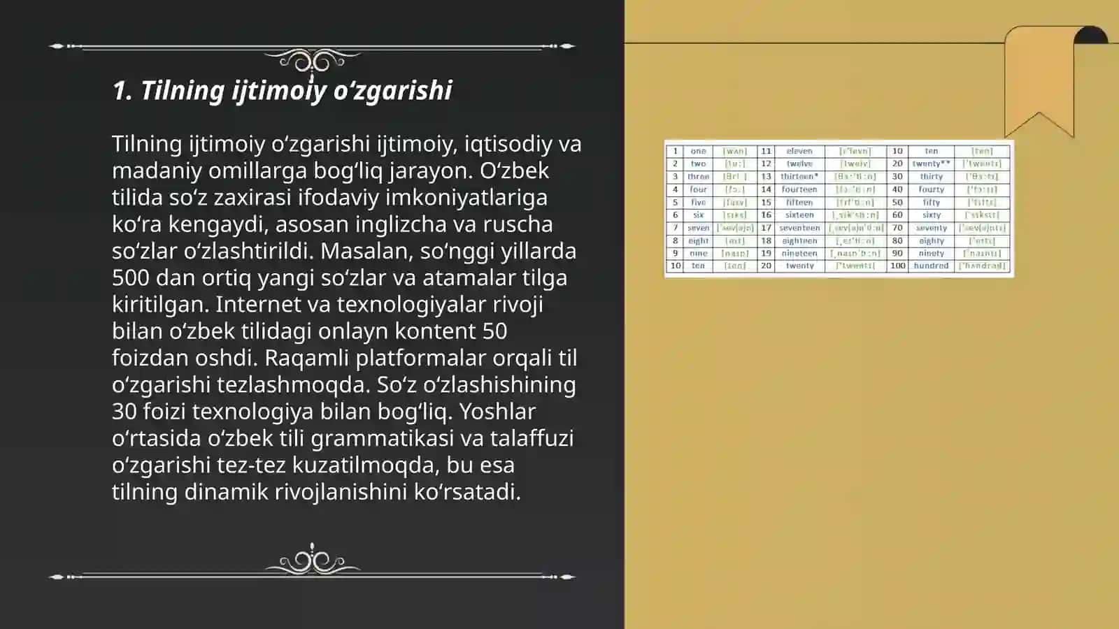 Tilning ijtimoiy koʻrinishlari. Sotsiolingvistika 3