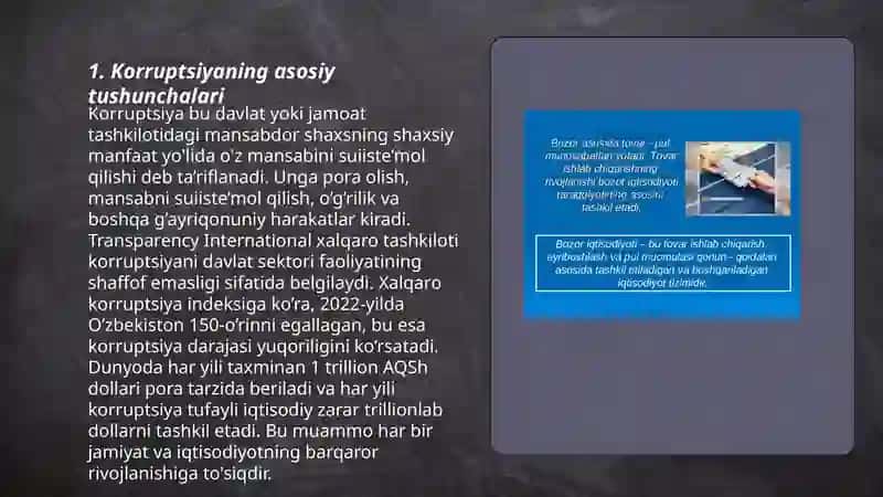 Korrupsiyaning mohiyati va uning oqibatlari mavzusi 3