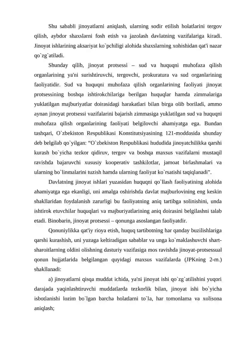 JINOYAT-PROTSESSUAL HUQUQI TUSHUNCHASI, MOHIYATI 3