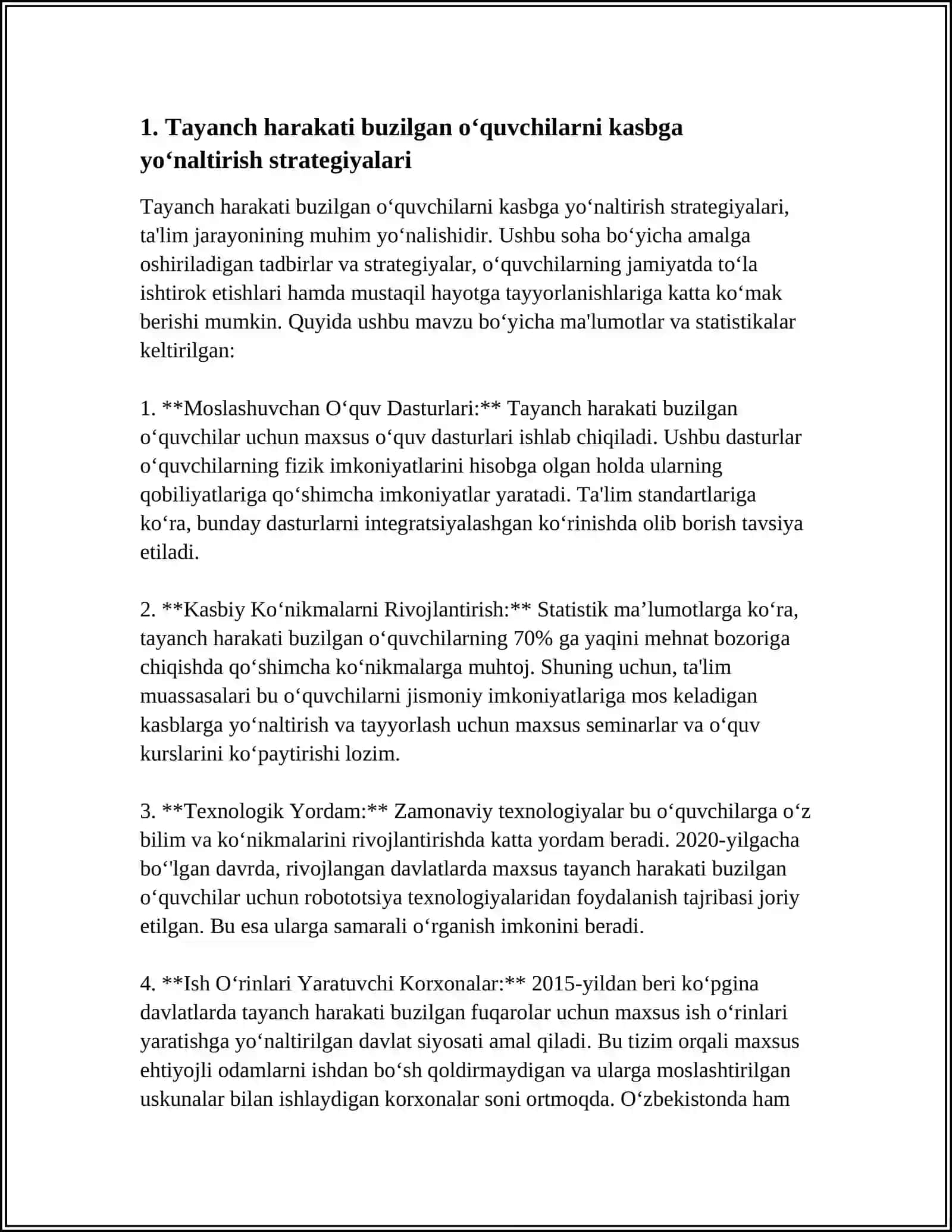 TAYANCH HARAKATI BUZILGAN OʻQUVCHILARNING KASBGA YOʻNALTIRISHNING OʻZIGA XOSLIGI 3