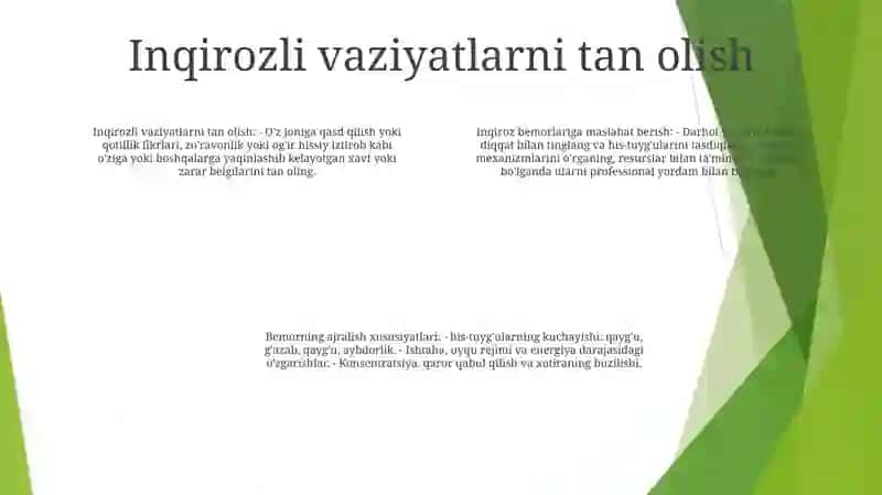 Krizis Holatda Bòlgan Bemorlarga Maslahat Berish 3