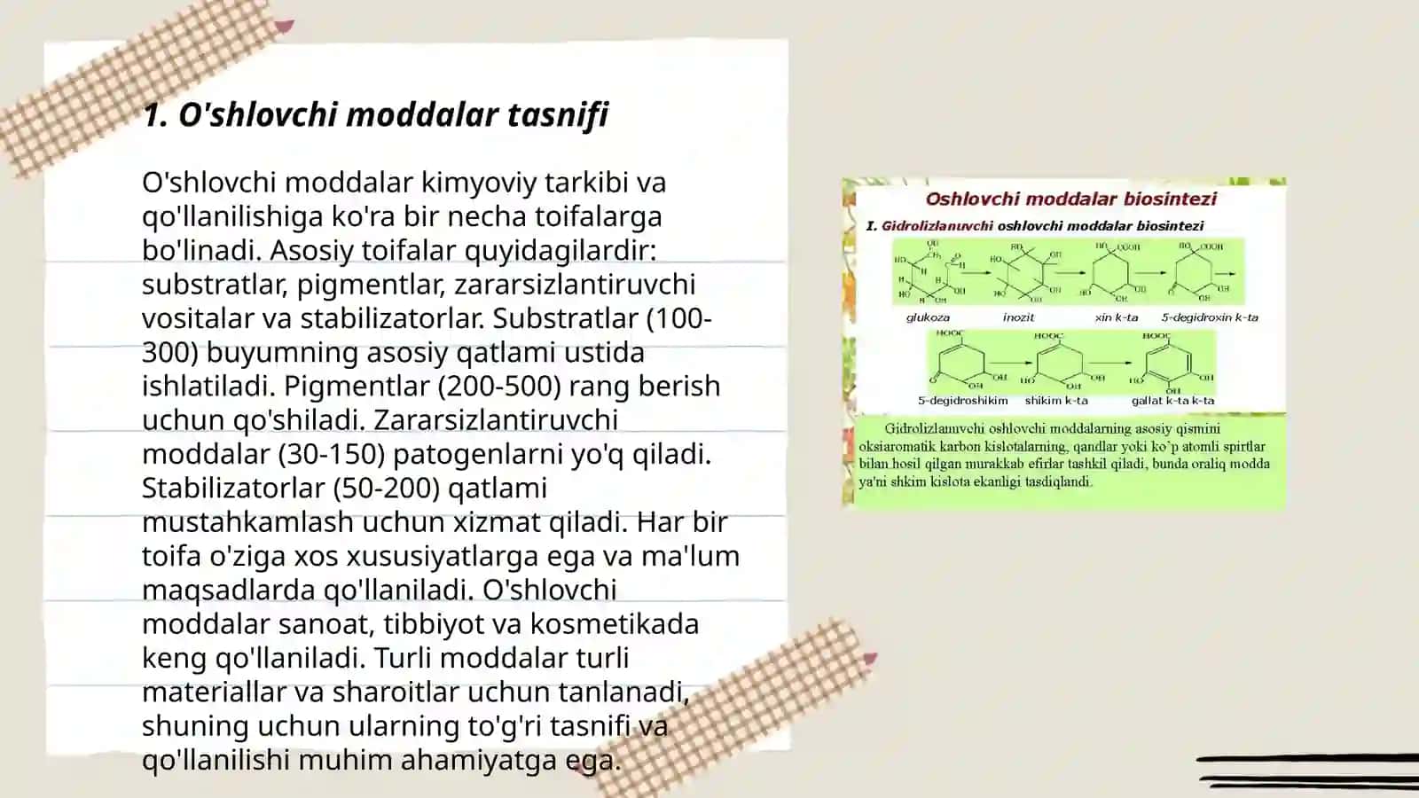 O'shlovchi moddalar tasnifi 3