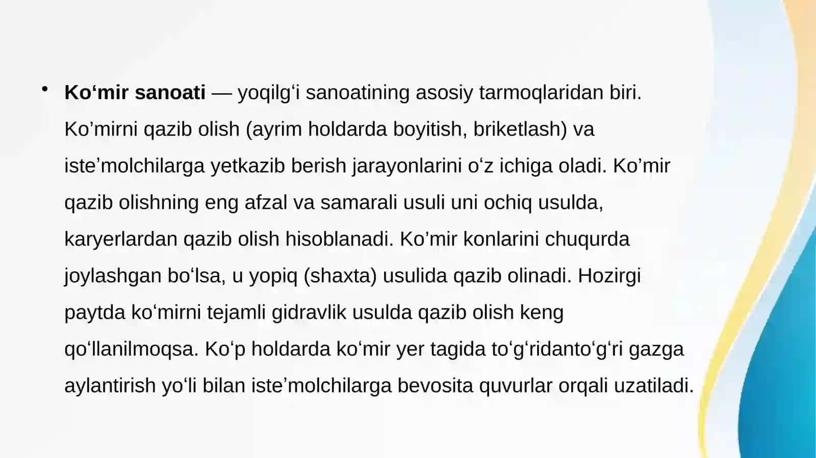 Jahonda ko’mir sanoati 3