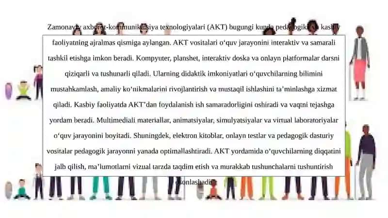Zamonaviy axborot-kommunikatsiya texnologiyalari va ularning didaktik imkoniyatlari. Kasbiy faoliya 3