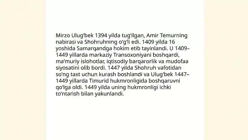 Mirzo Ulugʻbek-davlat arbobi va buyuk olim 3