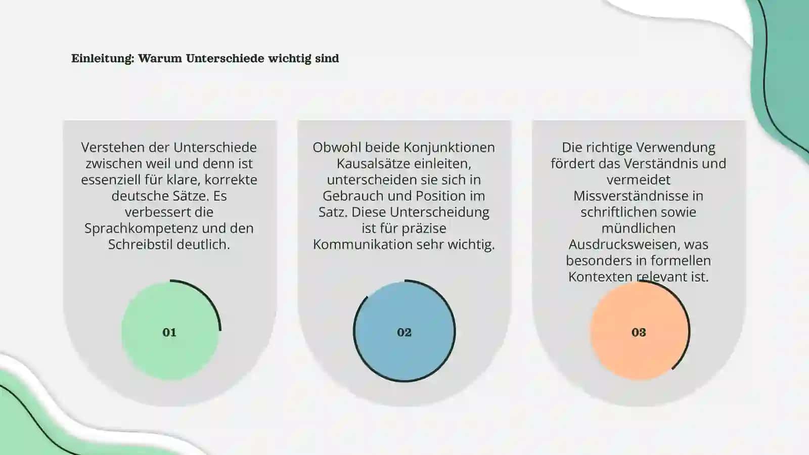 Unterschied zwischen weil und denn 3