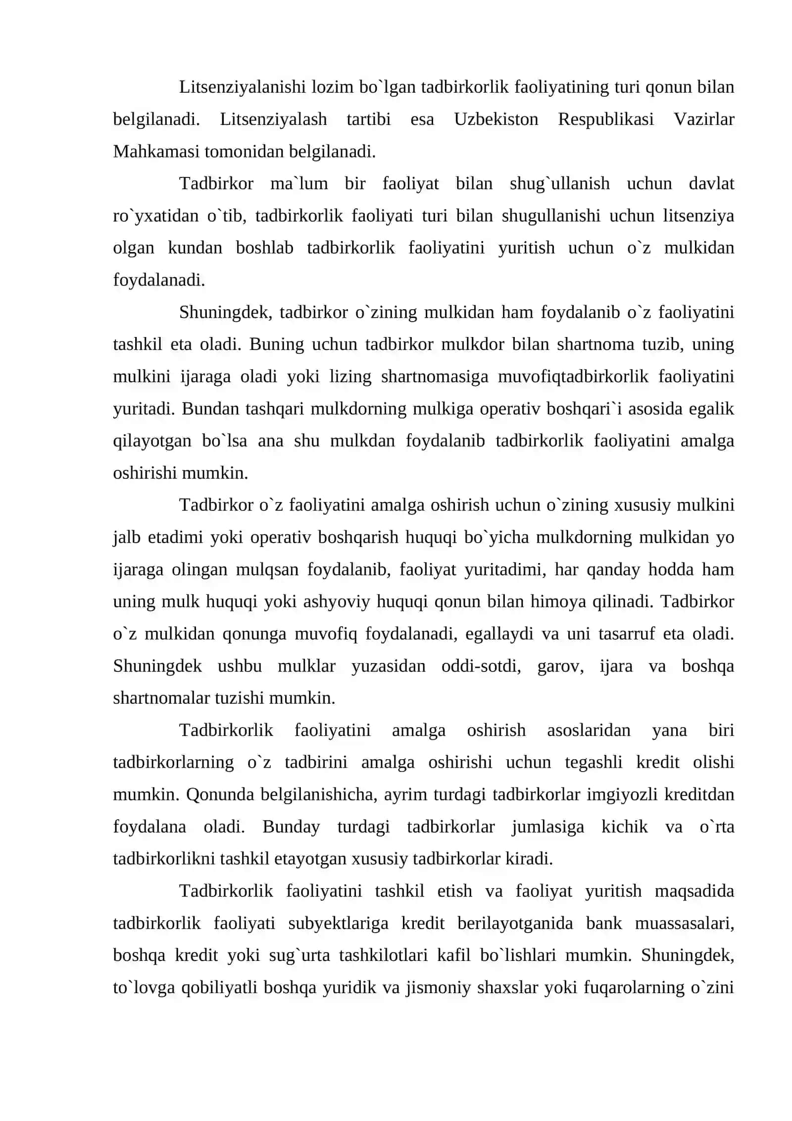 Tadbirkorlik faoliyatini amalga oshirish asoslari 3