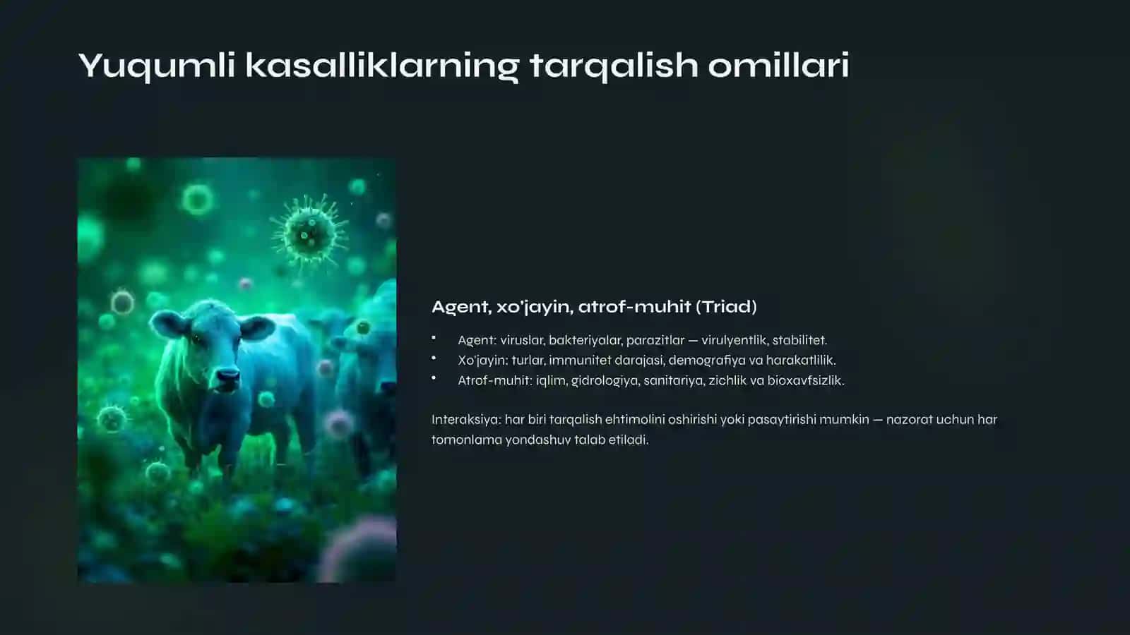 Epizootologiya asoslari: Yuqumli kasalliklarning tarqalish dinamikasi 3