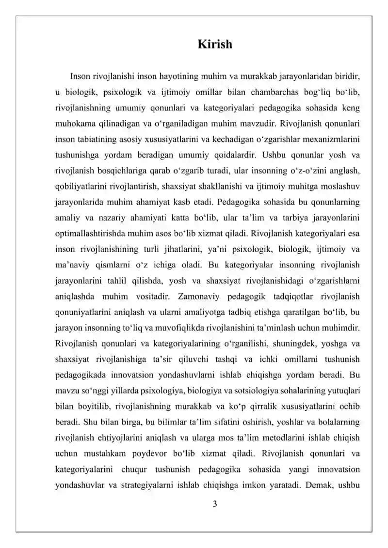 Rivojlanishning Umumiy Qonunlari va Kategoriyalari 3
