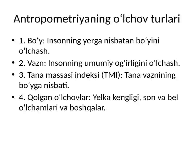 Antropometriya haqida tushuncha 3