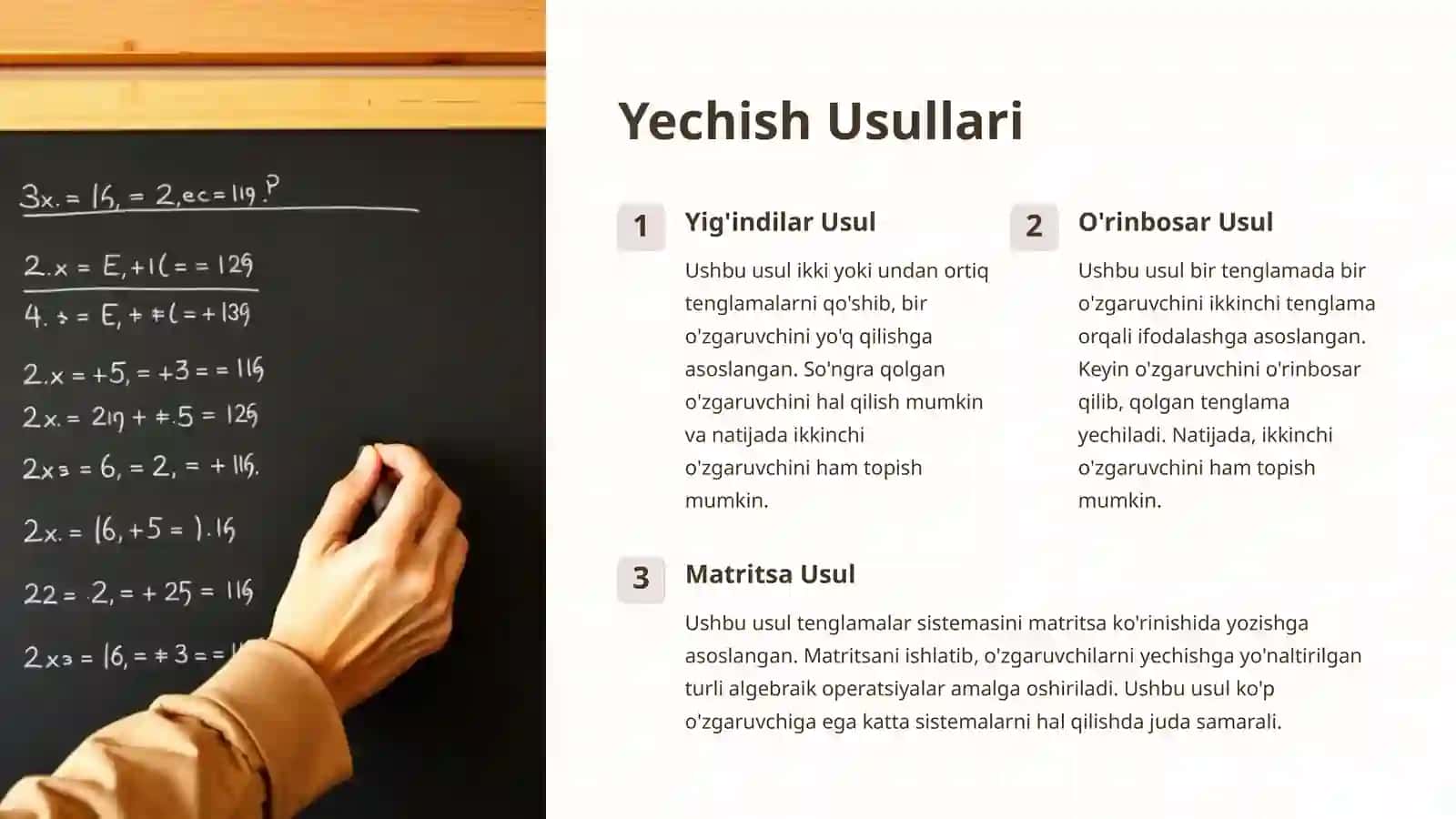 Chiziqli Algebraik Tenglamalar Sistemasi 3