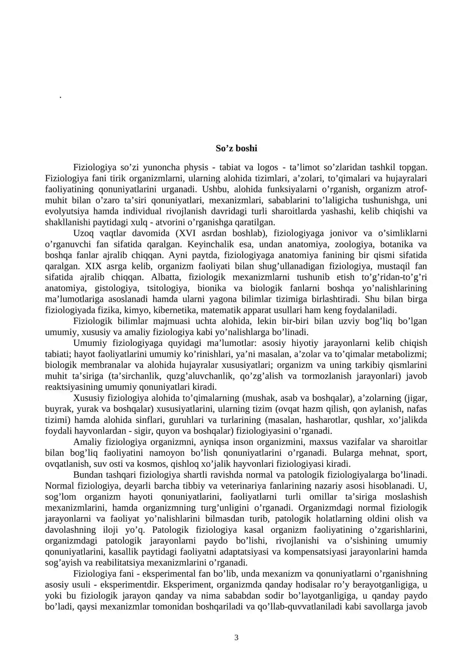 Odam va hayvonlar fiziologiyasi fanidan o’quv uslubiy majmua 3