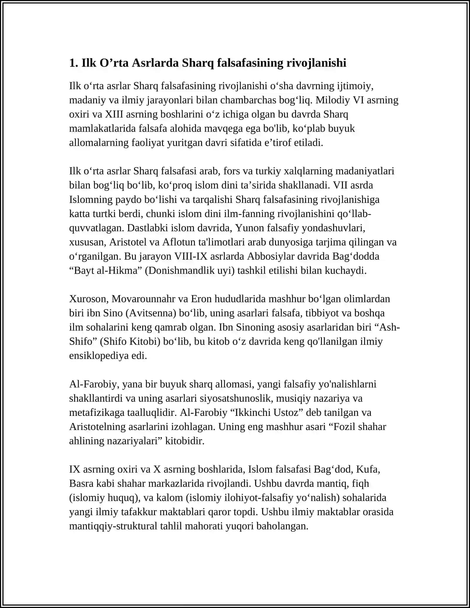 ILK O’RTA ASRLARDA SHARQ FALSAFASI 3