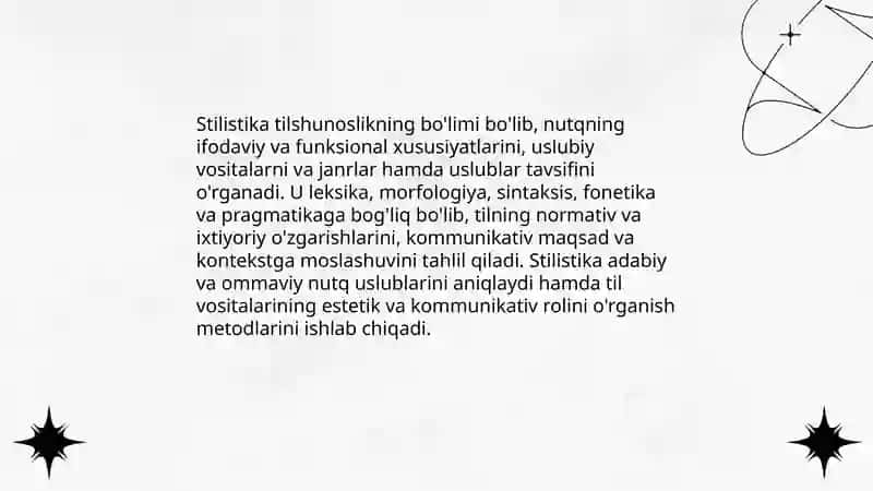 Stilistika umumiy tilshunoslikning bo'limi sifatida 3