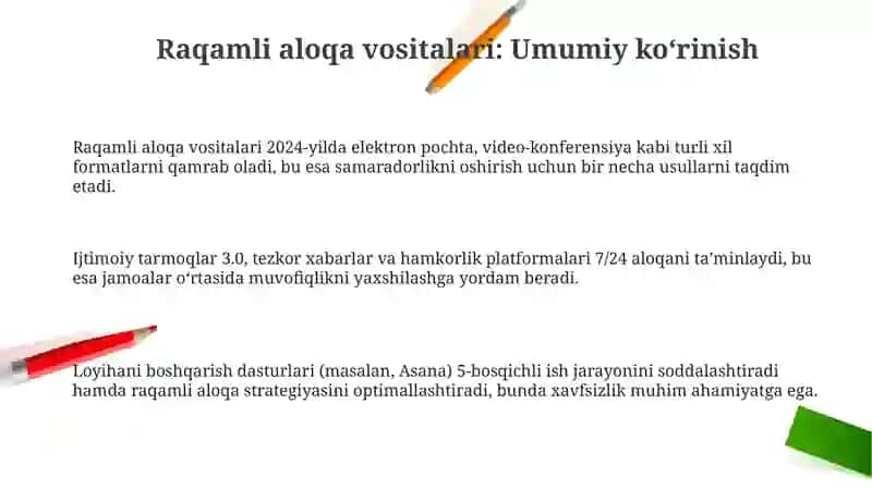 Raqamli aloqa vositalari 3