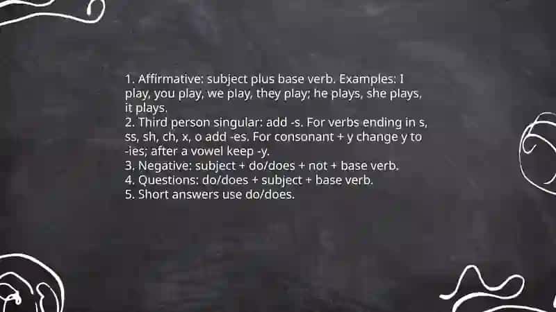 Present simple tense 3