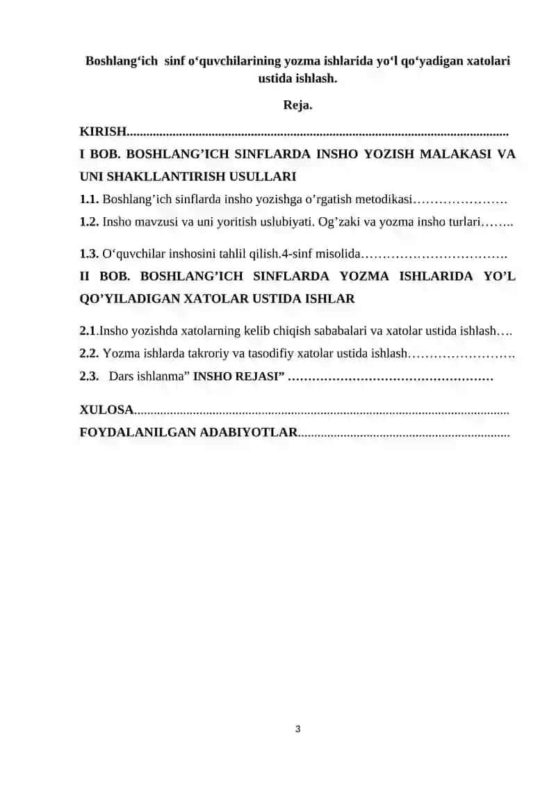 Boshlang'ich sinf o‘quvchilarining yozma ishlarida yo‘l qo‘yadigan xatolari ustida ishlash 3