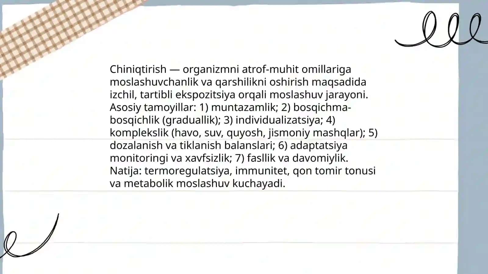 Organizmni chiniqtirish usullari 3