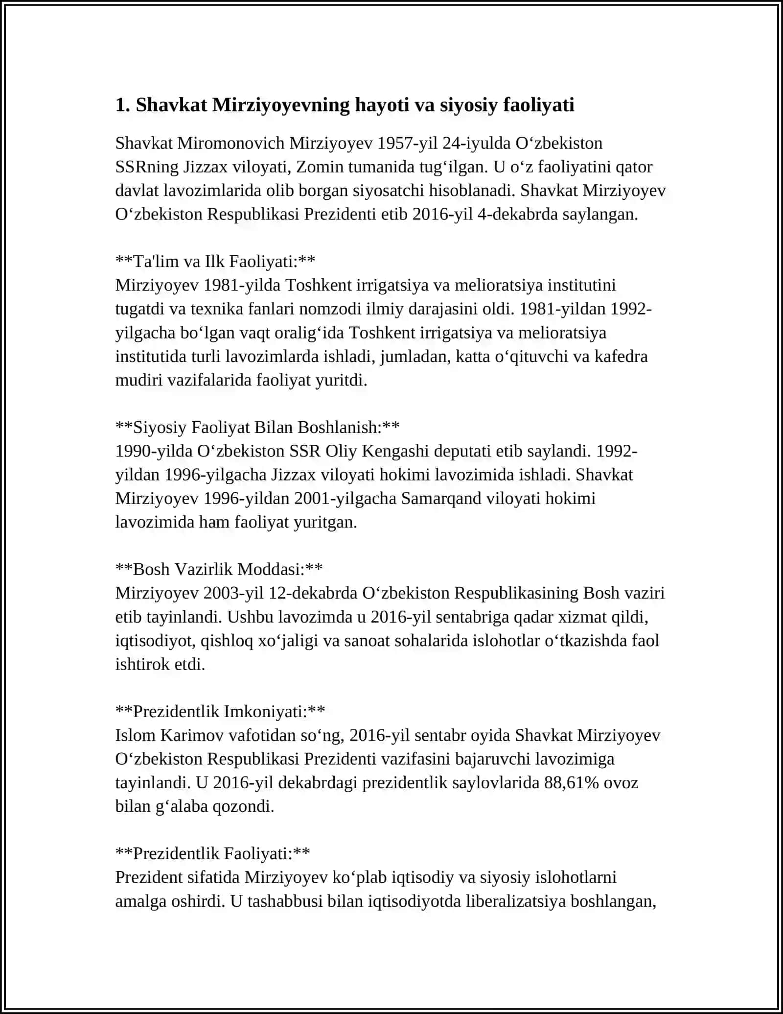 SHAVKAT MIRZIYOEVNING "MILLIY TIKLANISHDAN, MILLIY YUKSALISH SARI" ASARI HAQIDA MA'LUMOT 3