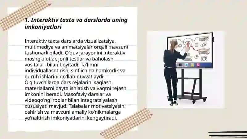 Interaktiv taxta va darslarda uning imkoniyatlari 3