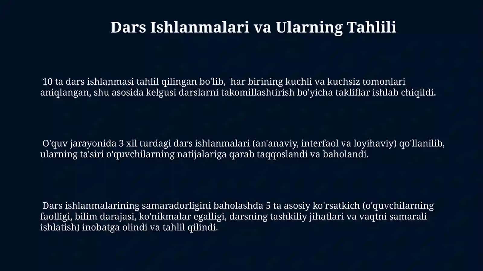 Pedagogik malakaviy amaliyot yuzasidan hisobot 3