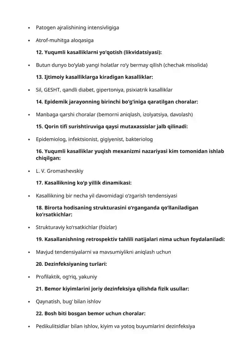 Sanepid/Ses boshliqlari uchun Argos suhbat savollariga javoblar 2025/Dekabr 3