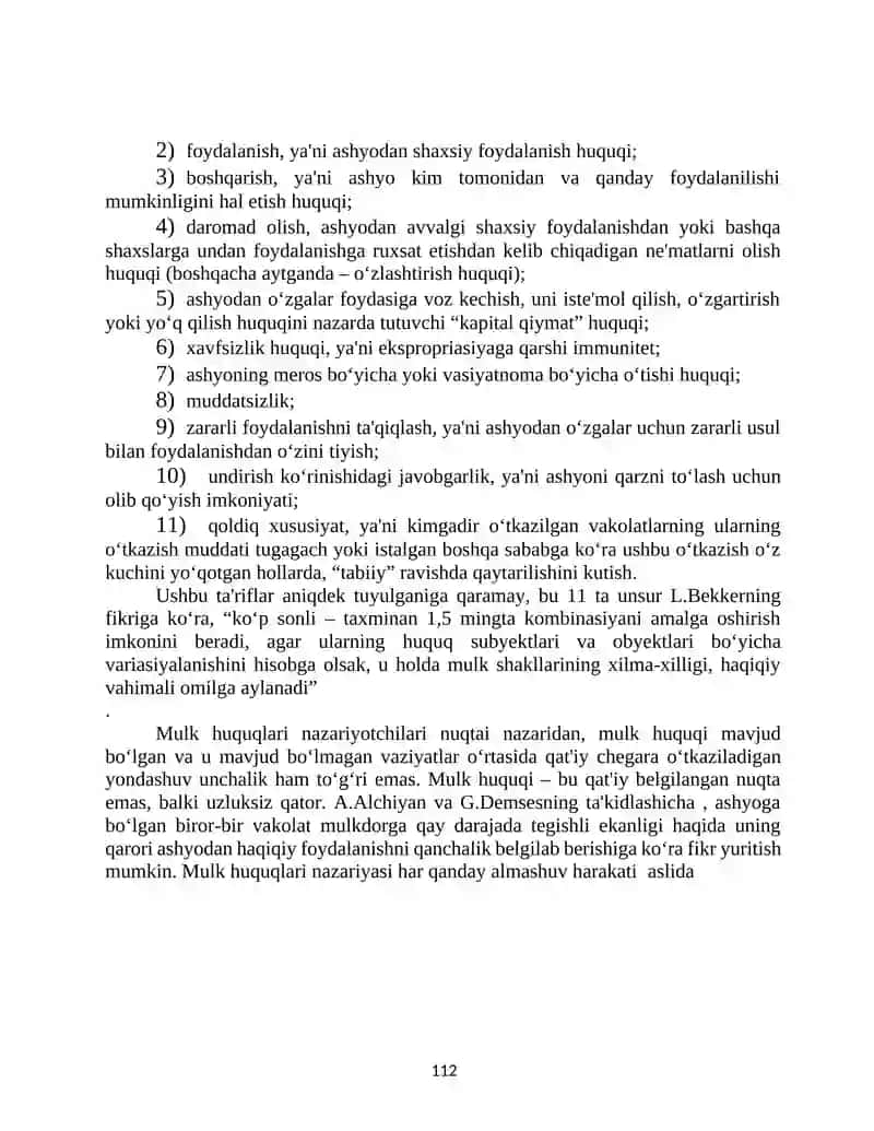 MULK HUQUQLARI NAZARIYASI VA MULKChILIK ShAKLLARINING RIVOJLANISh EVOLYUSIYASI 3