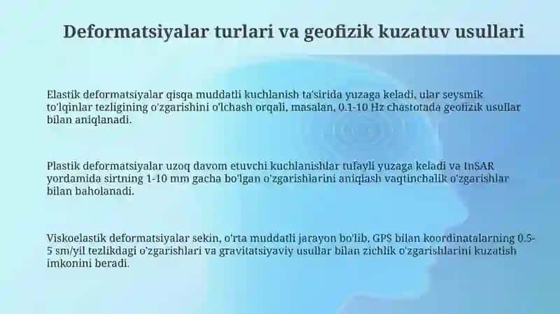 Litosferadagi deformatsiyalarni geofizik kuzatish usullari 3