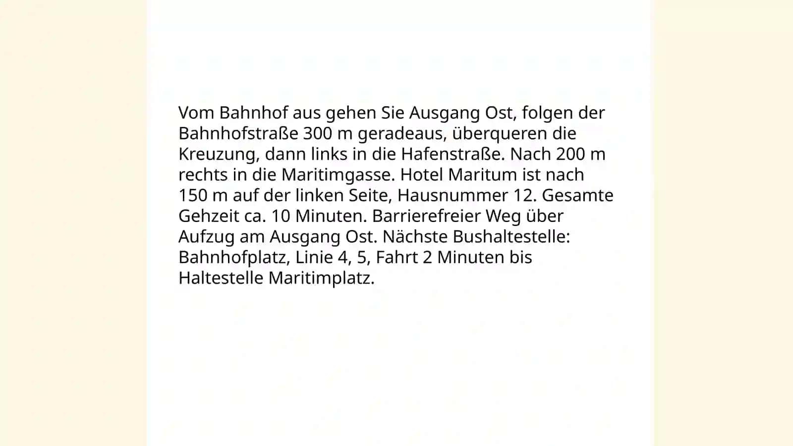 Wege beschreiben. Wir suchen das Hotel Maritum 3