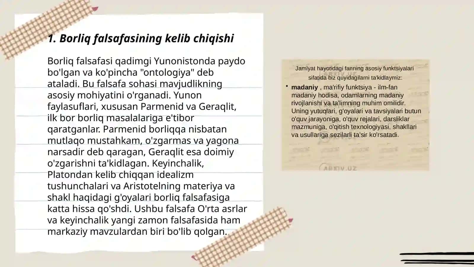 Borliq falsafasi va rivojlanish falsafasi 3