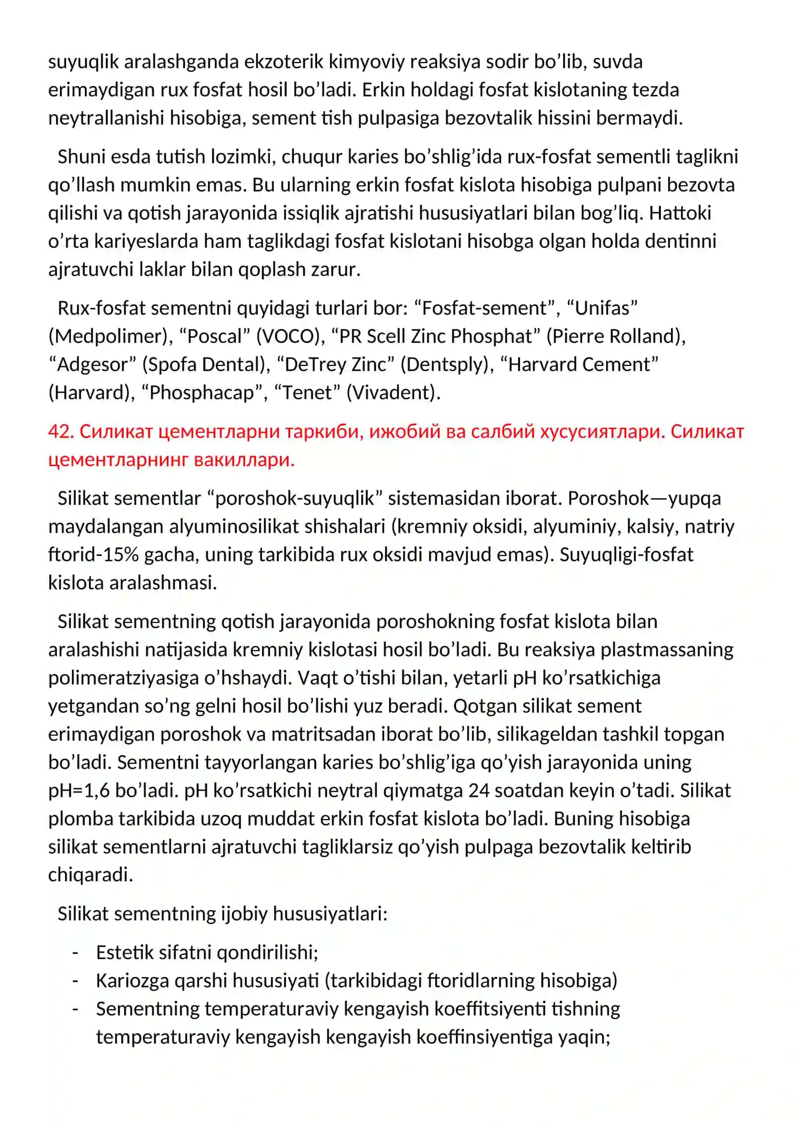 Preklinik restavratsion stomatologiya imtixon javoblari II qisim 3