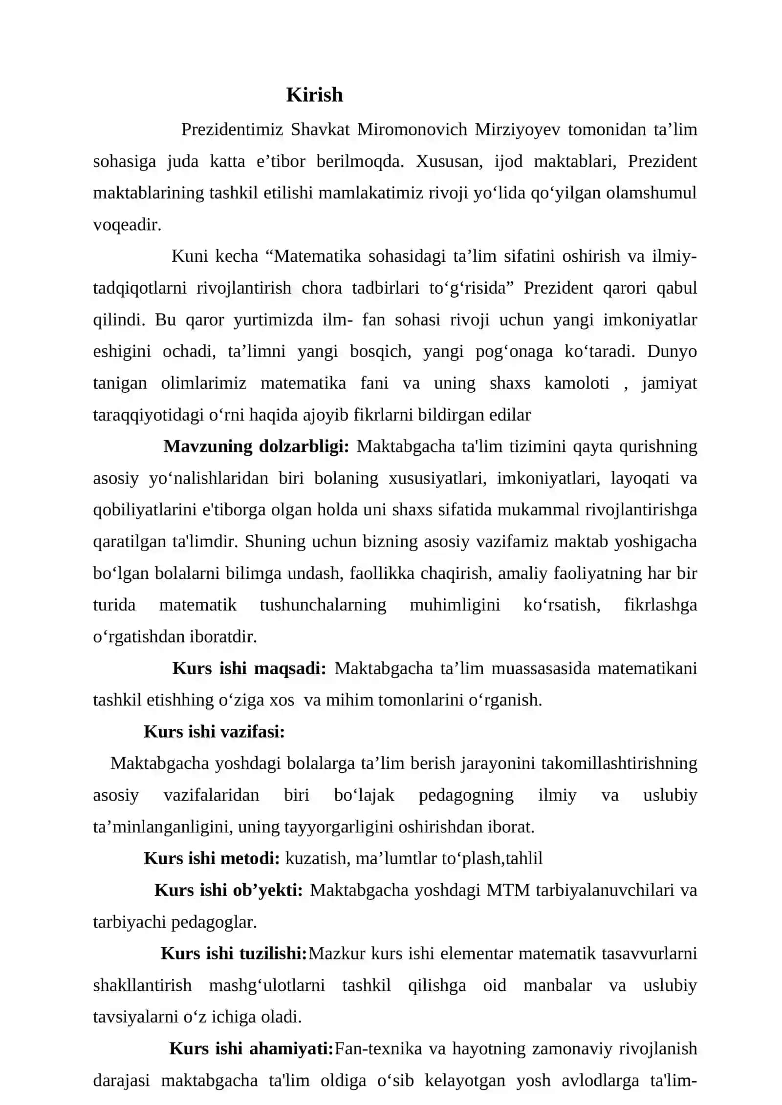 MAKTABGACHA TA’LIM MUASSASALARIDA MATEMATIKANI TASHKIL ETISHNING O‘ZIGA XOSLIGI 3
